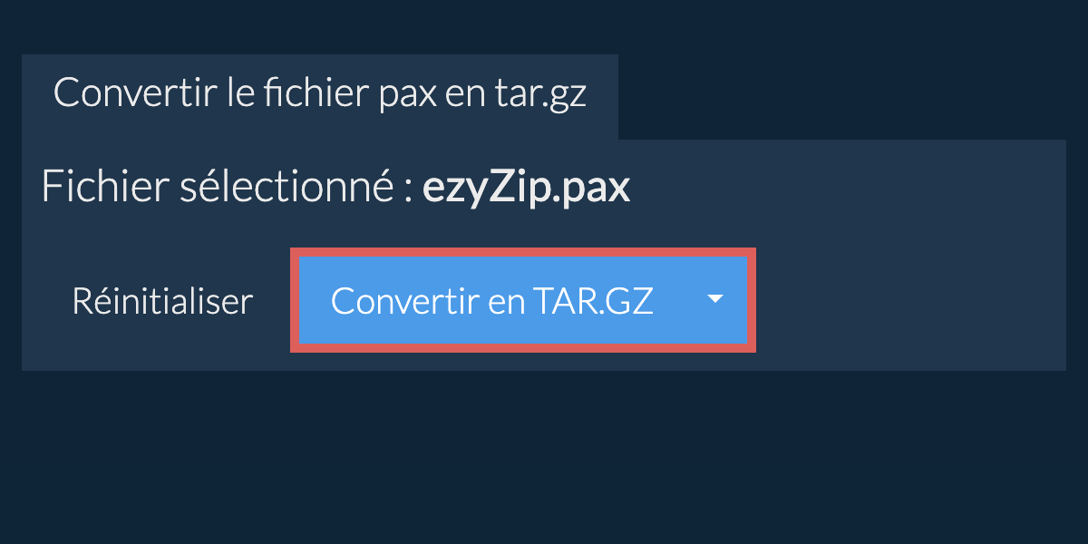 Démarrer la conversion en TAR.GZ Démarrer la conversion en TAR.GZ