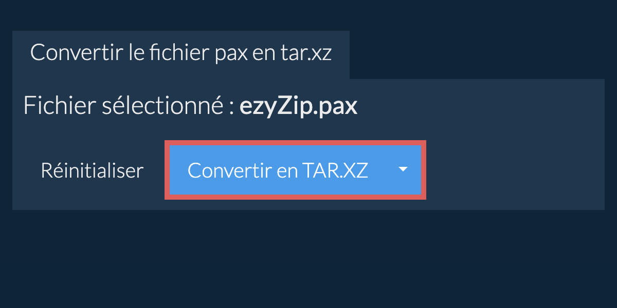 Démarrer la conversion en TAR.XZ Démarrer la conversion en TAR.XZ