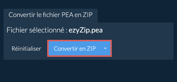 Démarrer la conversion en ZIP