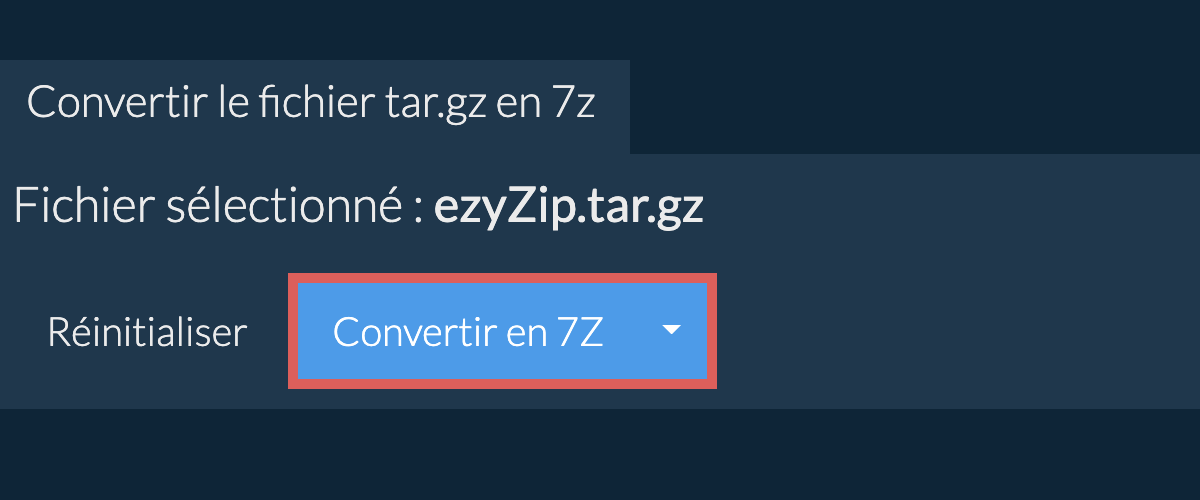 Démarrer la conversion en 7z