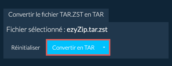 Démarrer la conversion en TAR