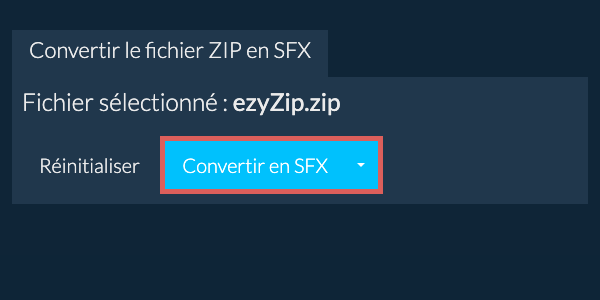 Démarrer la conversion en SFX