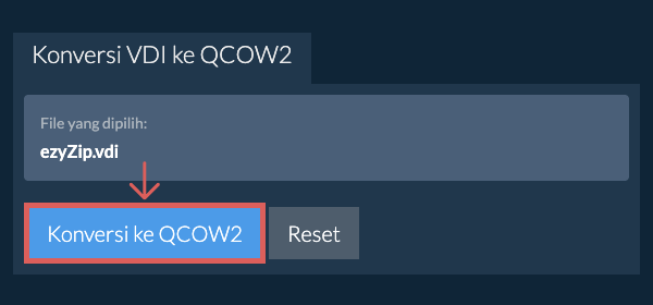 Mulai konversi ke QCOW2