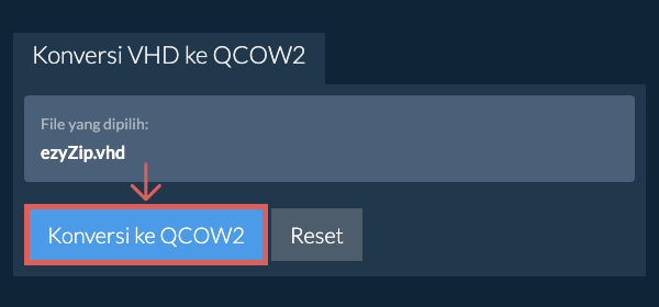 Mulai konversi ke QCOW2