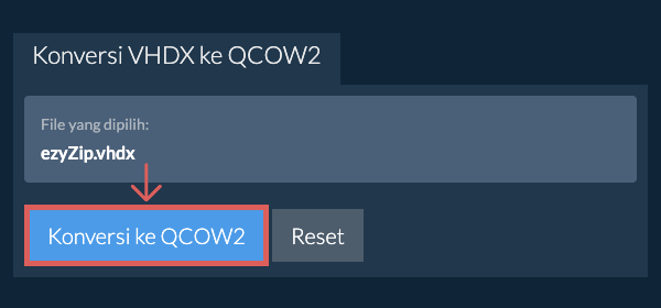 Mulai konversi ke QCOW2