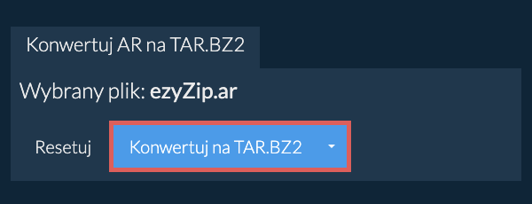 Rozpocznij konwersję na TAR.BZ2