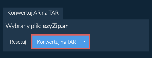 Rozpocznij konwersję na TAR