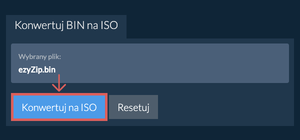 Rozpocznij konwersję na ISO
