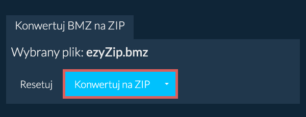 Rozpocznij konwersję na ZIP