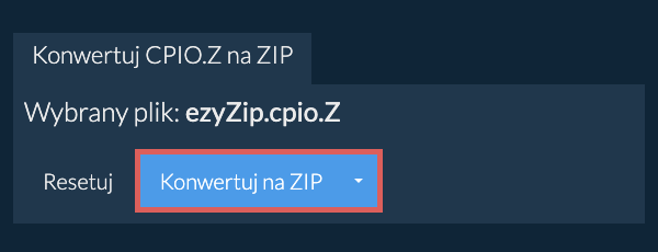Rozpocznij konwersję na ZIP