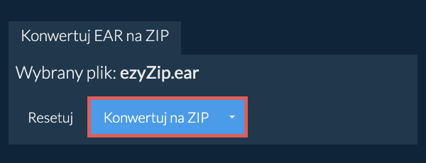 Rozpocznij konwersję na ZIP
