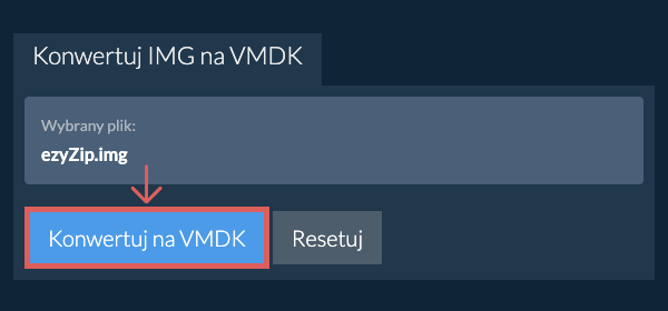 Rozpocznij konwersję na VMDK