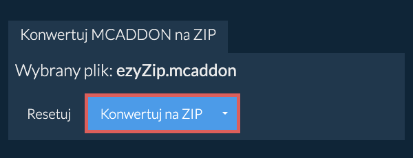 Rozpocznij konwersję na ZIP