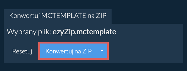 Rozpocznij konwersję na ZIP