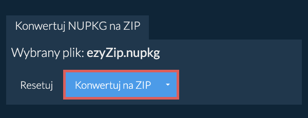 Rozpocznij konwersję na ZIP