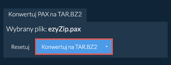 Rozpocznij konwersję na TAR.BZ2 Rozpocznij konwersję na TAR.BZ2