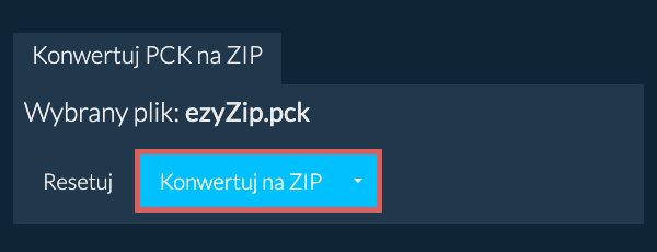Rozpocznij konwersję na ZIP