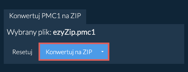 Rozpocznij konwersję na ZIP