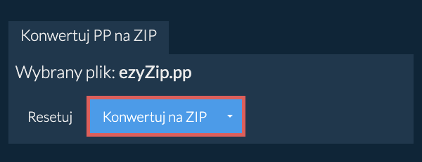 Rozpocznij konwersję na ZIP