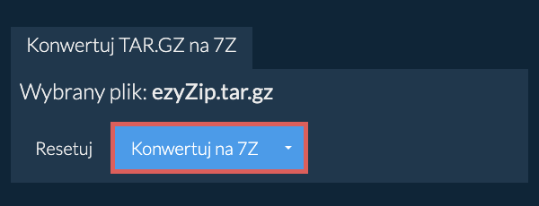 Rozpocznij konwersję na 7Z