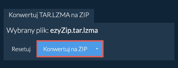 Rozpocznij konwersję na ZIP