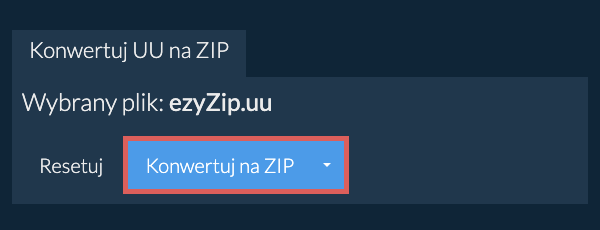 Rozpocznij konwersję na ZIP