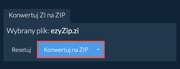 Rozpocznij konwersję na ZIP