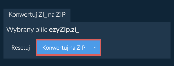 Rozpocznij konwersję na ZIP