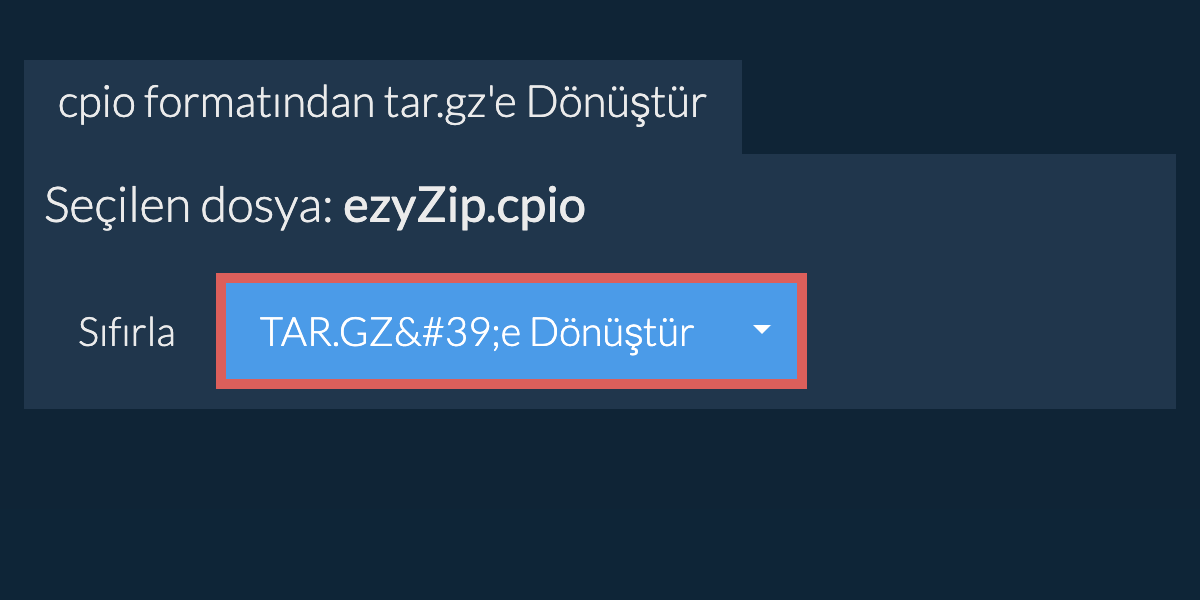 tar.gz dönüşümüne başlayın