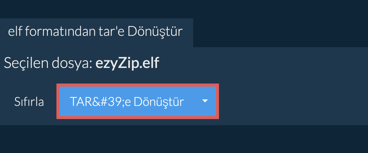 tar dönüşümüne başlayın