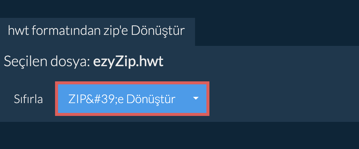 zip dönüşümüne başlayın