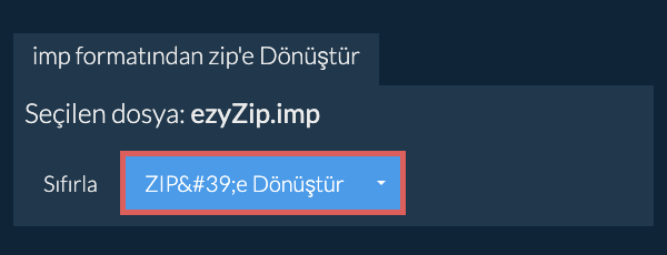 zip dönüşümüne başlayın