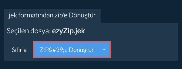 zip dönüşümüne başlayın