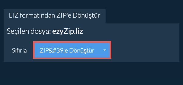 ZIP dönüşümüne başlayın