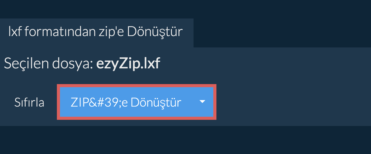 zip dönüşümüne başlayın