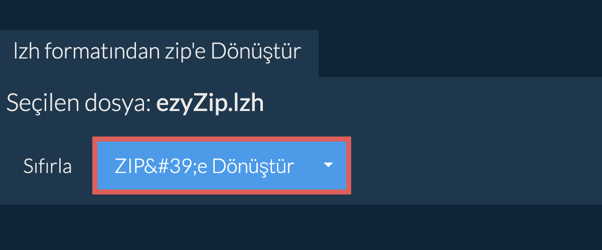 zip dönüşümüne başlayın