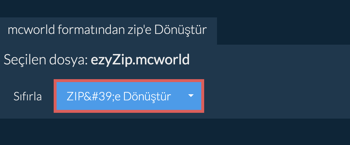 zip dönüşümüne başlayın