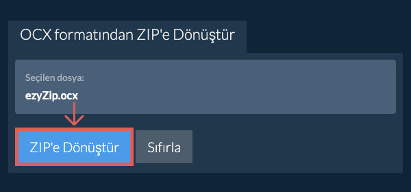 ZIP dönüşümüne başlayın