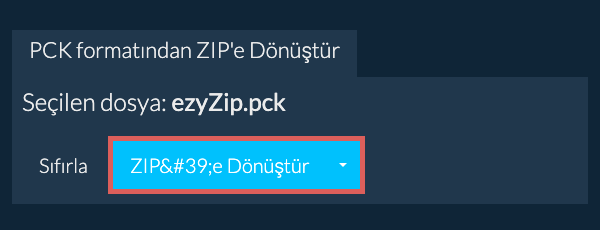 ZIP dönüşümüne başlayın