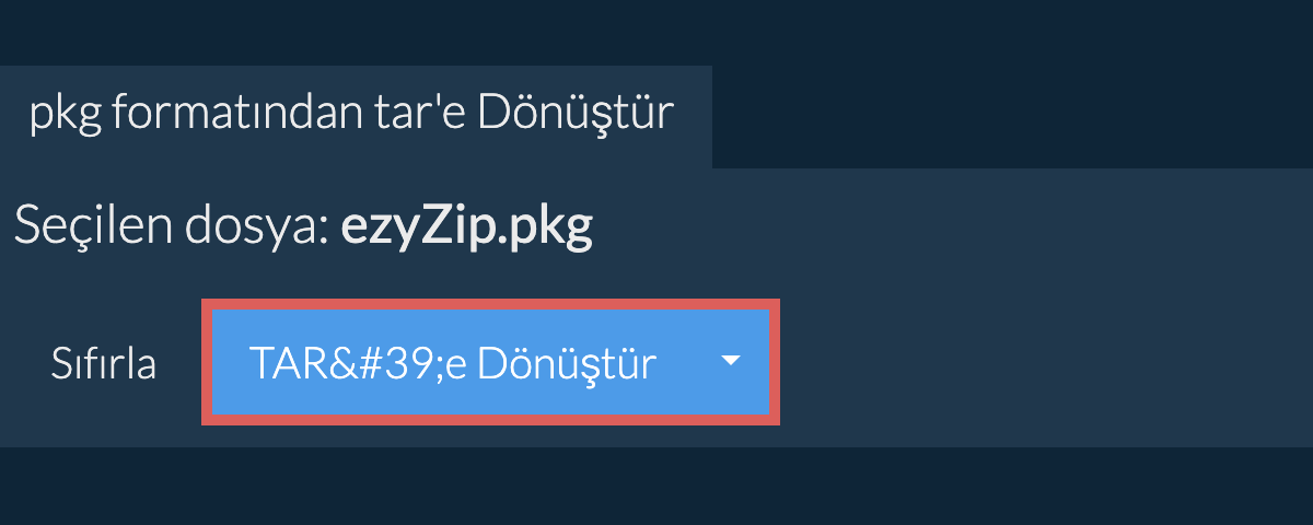 tar dönüşümüne başlayın