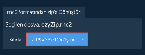 zip dönüşümüne başlayın