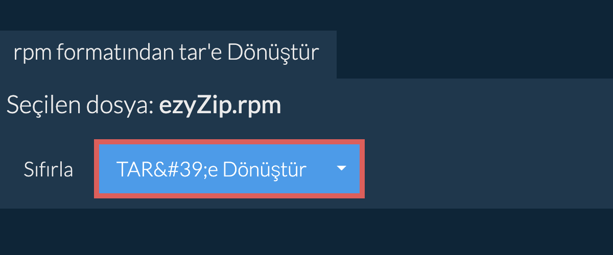 tar dönüşümüne başlayın