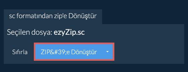 zip dönüşümüne başlayın