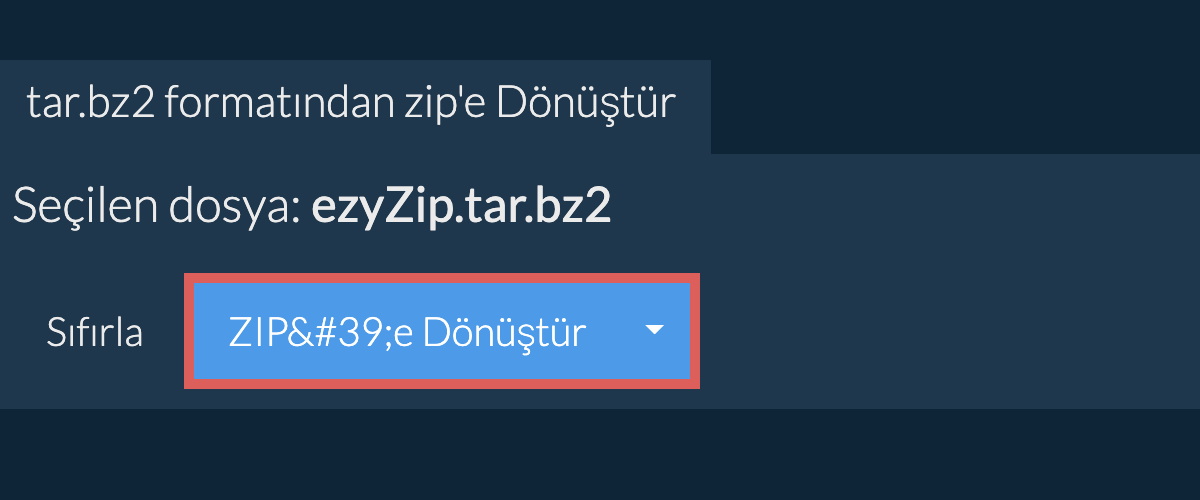 zip dönüşümüne başlayın