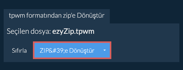 zip dönüşümüne başlayın