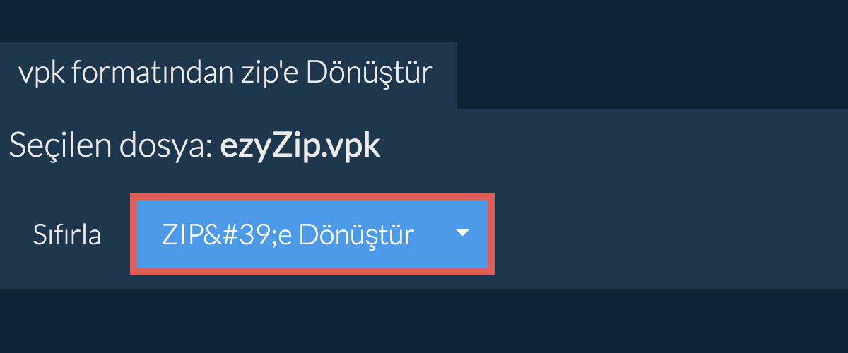 zip dönüşümüne başlayın