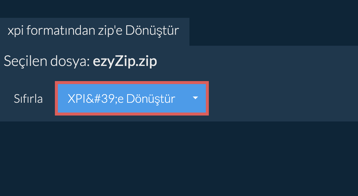 zip dönüşümüne başlayın