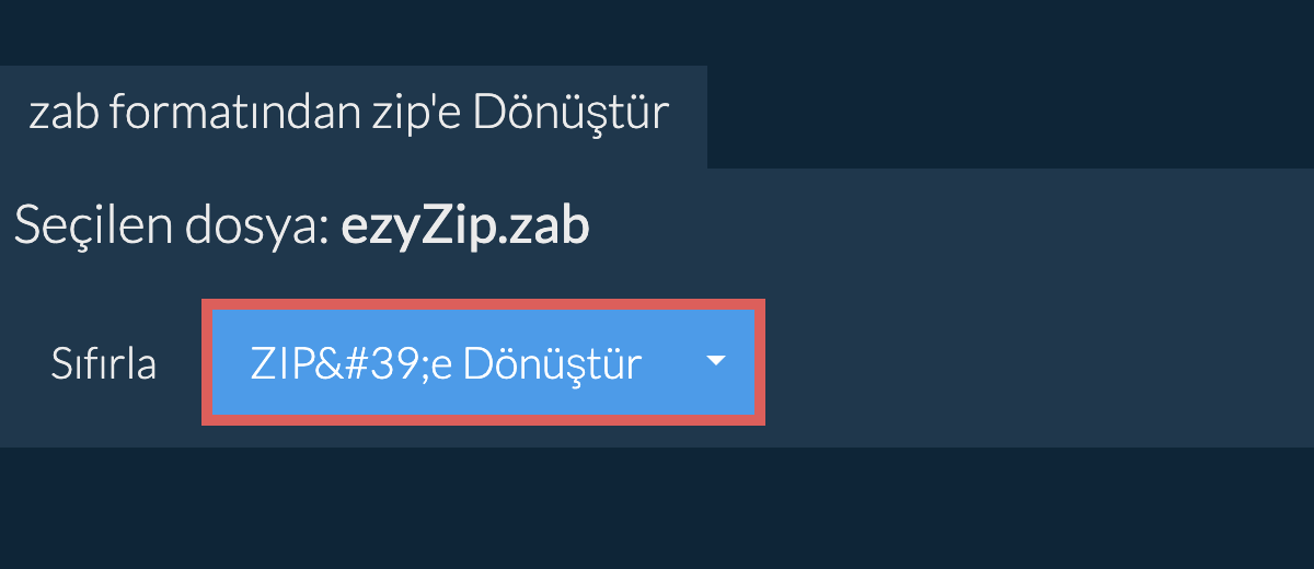 zip dönüşümüne başlayın