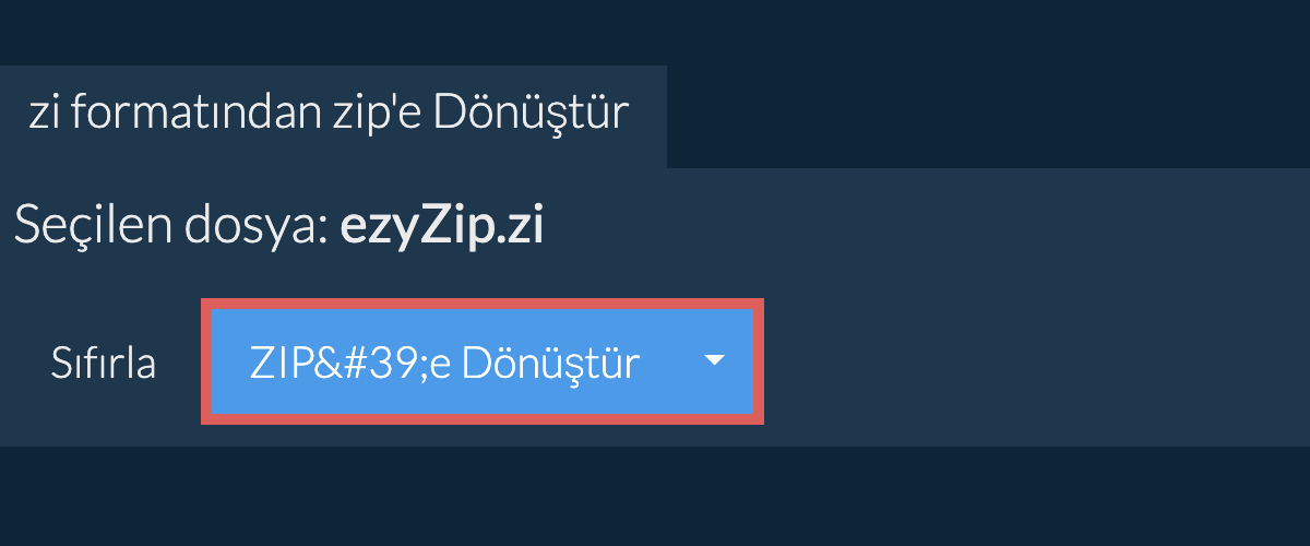 zip dönüşümüne başlayın