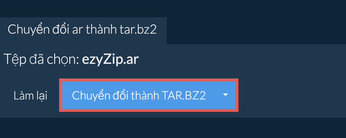 Bắt đầu chuyển đổi thành TAR.BZ2